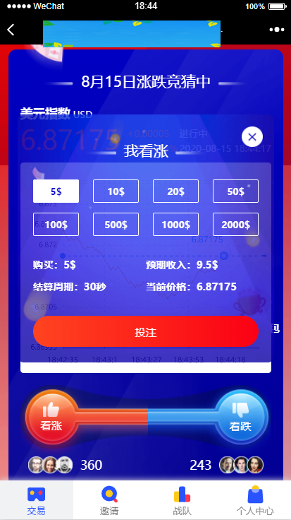 A902【USDT指数涨跌】蓝色UI二开币圈万盈财经币圈源码K线正常