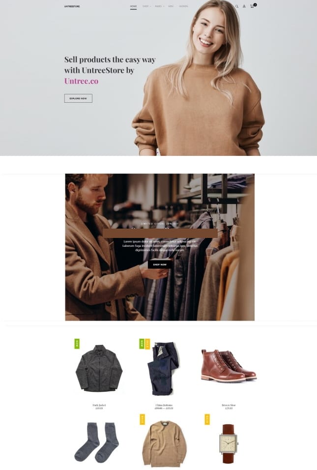 时尚服饰单品销售服务网站模板插图 时尚服饰单品销售服务网站模板