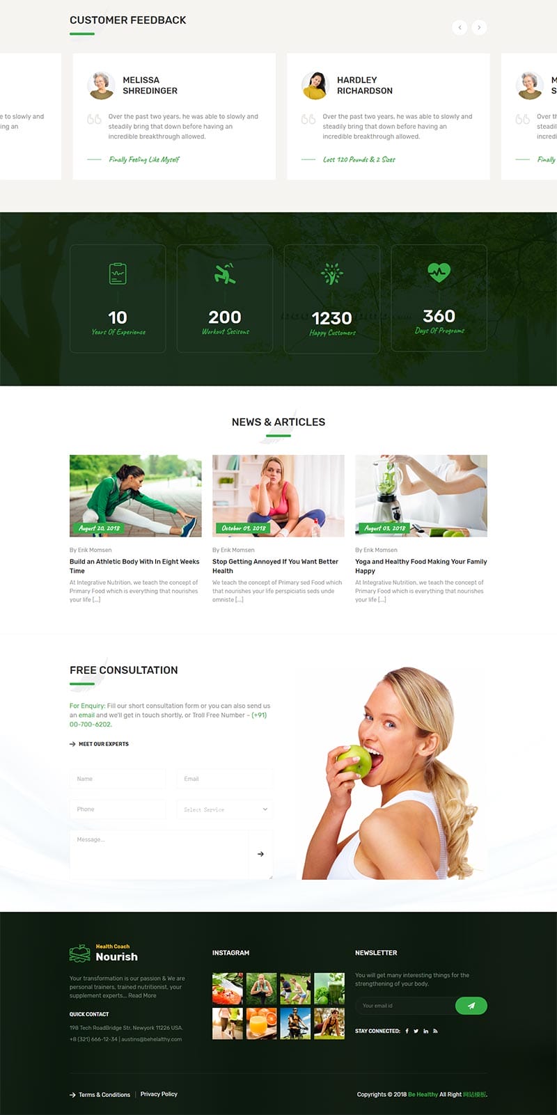 绿色的健康指导生活服务HTML5网站模板插图1 绿色的健康指导生活服务HTML5网站模板