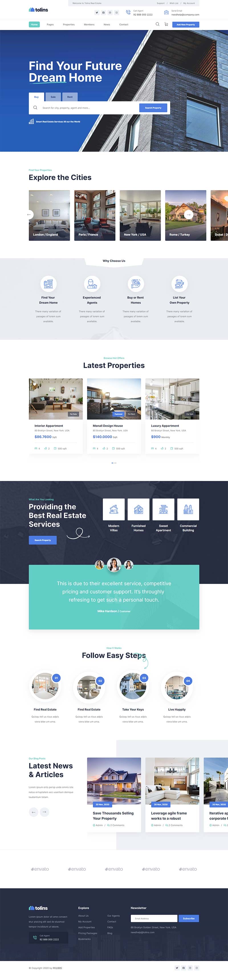 多用途的房地产业务销售网站静态HTML模板插图 多用途的房地产业务销售网站静态HTML模板