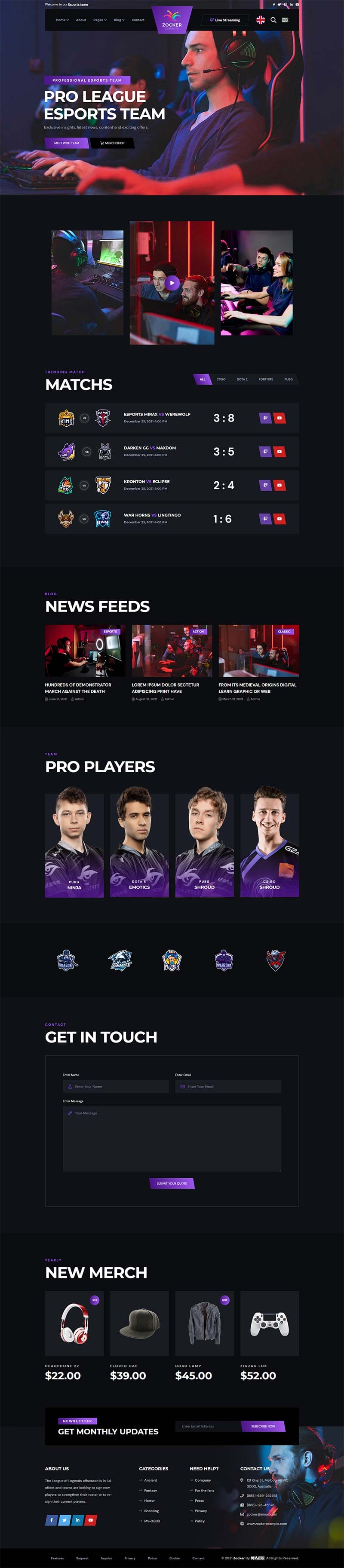 黑色风格电子竞技游戏官网HTML静态模板插图 黑色风格电子竞技游戏官网HTML静态模板