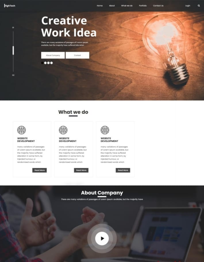 创意互联网公司业务宣传网站模板插图 创意互联网公司业务宣传网站模板