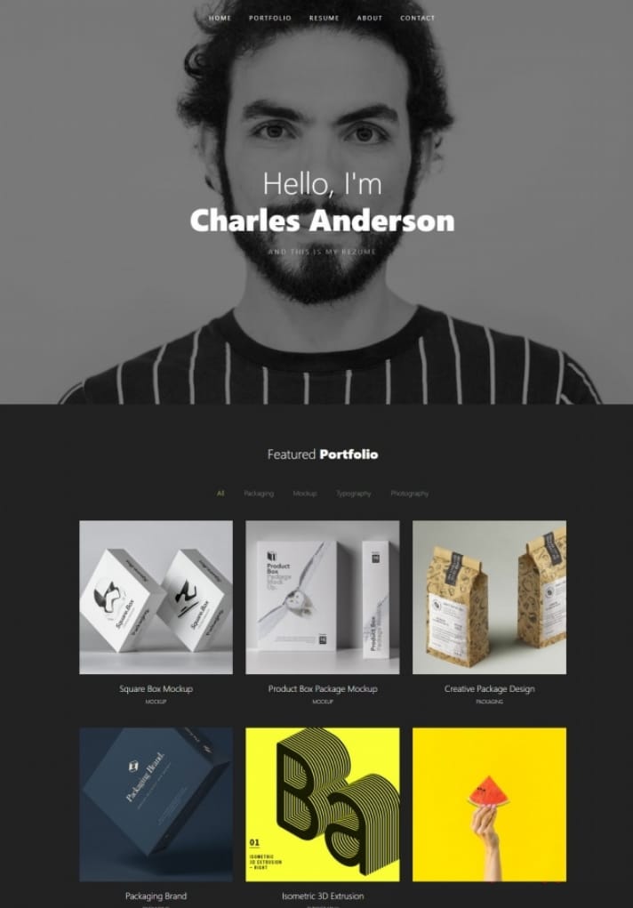 个人设计师作品展示简历网页模板插图 个人设计师作品展示简历网页模板