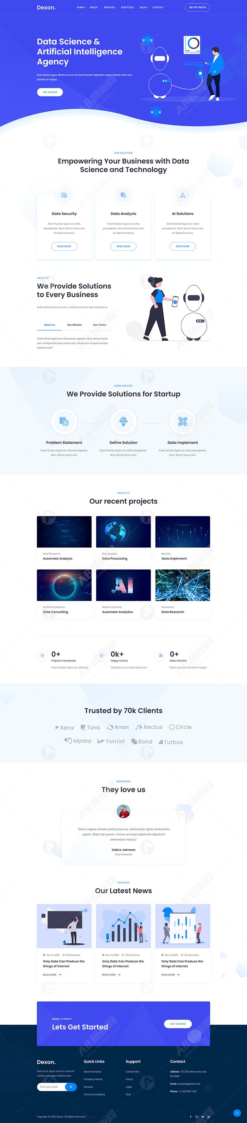 AI智能大数据分析公司静态html网站模板插图 AI智能大数据分析公司静态html网站模板