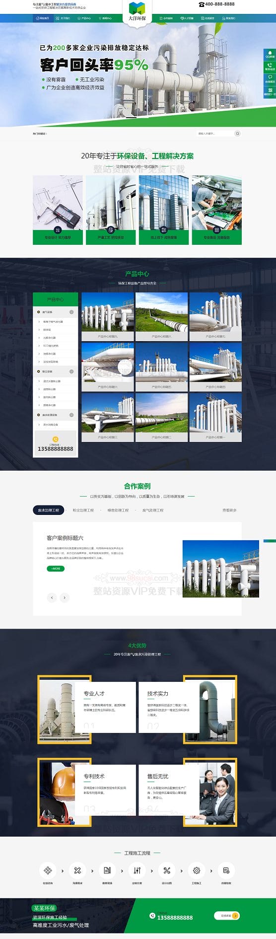 5f896216a7a90.jpg 环保废气废水处理工程类网站织梦模板(带手机版数据同步) 蓝绿色工业污水环保设备网站源码下载