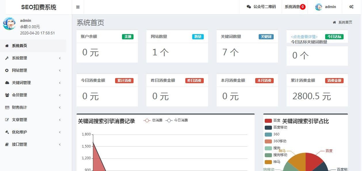 Thinkphp内核SEO按天计费系统源码聚合SEO关键词按天自动扣费插图1 Thinkphp内核SEO按天计费系统源码聚合SEO关键词按天自动扣费