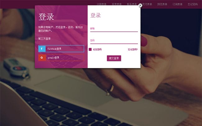 jQuery注册登录支付订阅表单代码 17 jQuery注册登录支付订阅表单代码