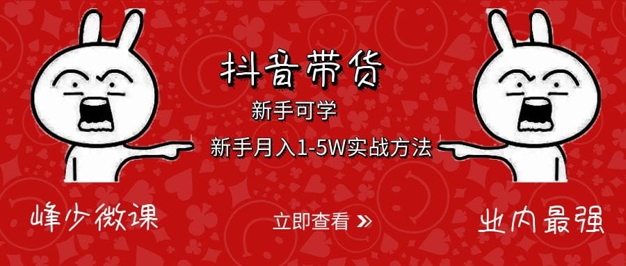 抖音带货:新手月入1-5W实战方法插图 抖音带货:新手月入1-5W实战方法