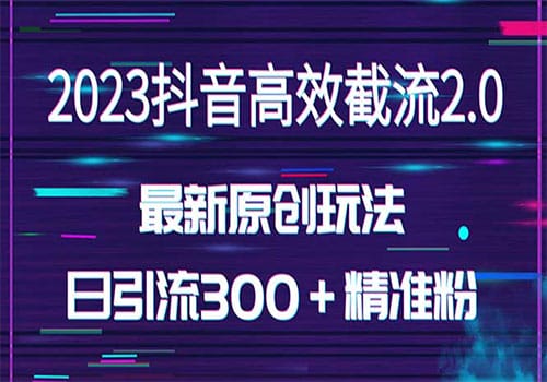 日引300+创业粉,独家抖音高效截流2.0玩法(价值1280插图 日引300+创业粉,独家抖音高效截流2.0玩法(价值1280