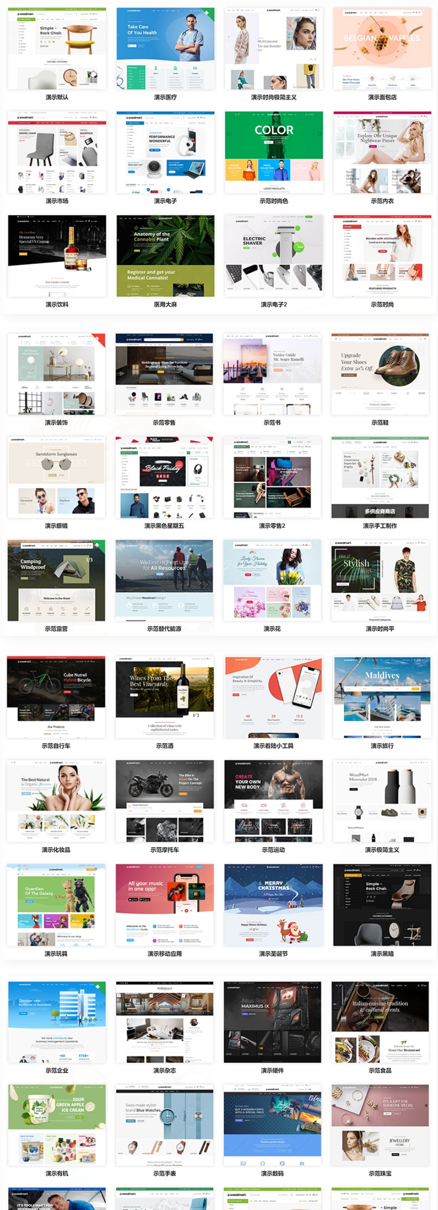 跨境电商外贸商城产品展示多商户汉化主题Woodmart[更新至V7.0]