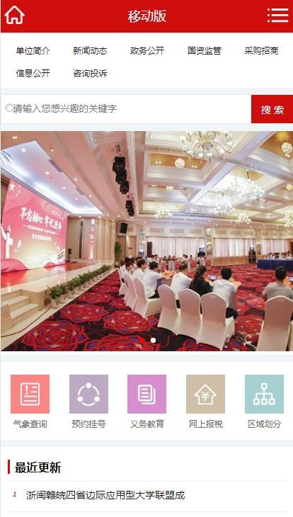 红色政府协会计生委等市政网站源码 织梦模板/带手机版