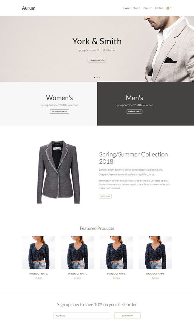 扁平化女装鞋包商城模板 HTML5静态模板
