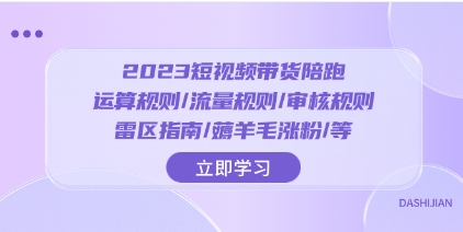 2023短视频·带货陪跑：运算规则/流量规则/审核规则/雷区指南/薅羊毛涨粉..