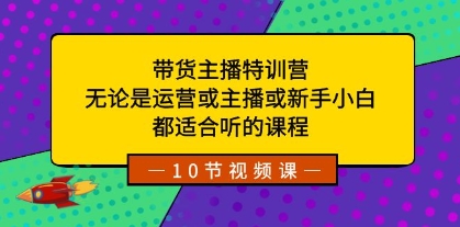 带货主播特训营：无论是运营或主播或新手小白，都适合听的课程