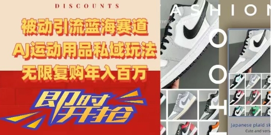 被动引流蓝海赛道，AJ运动用品私域玩法，无限复购年入百万【揭秘】