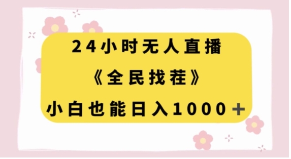 24小时无人直播，全民找茬，小白也能日入1000+【揭秘】