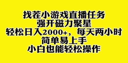 找茬小游戏直播，强开磁力聚星，轻松日入2000+，小白也能轻松上手