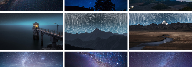 宇宙银河星河夜景摄影蓝色太空璀璨星云星际粒子背景高清图片素材