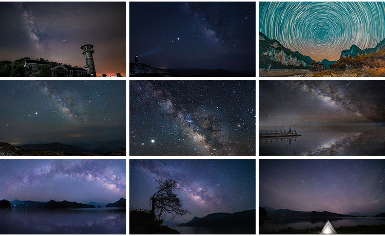 宇宙银河星河夜景摄影蓝色太空璀璨星云星际粒子背景高清图片素材