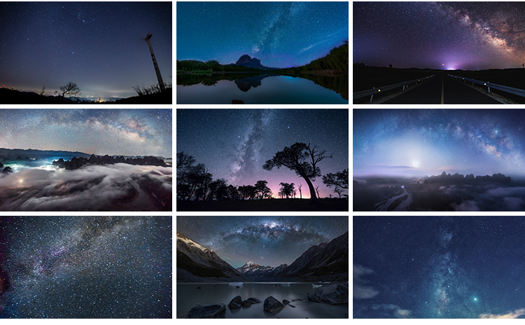 宇宙银河星河夜景摄影蓝色太空璀璨星云星际粒子背景高清图片素材