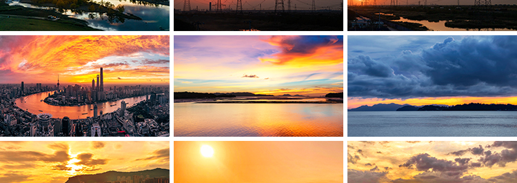 日出日落晚霞夕阳红朝霞黄昏云层云彩火烧云设计抖音摄影图片素材