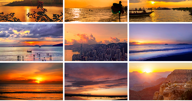 日出日落晚霞夕阳红朝霞黄昏云层云彩火烧云设计抖音摄影图片素材