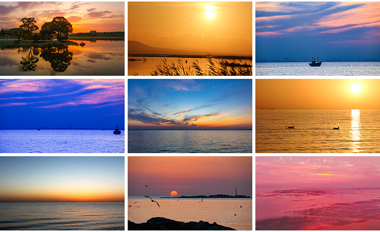 日出日落晚霞夕阳红朝霞黄昏云层云彩火烧云设计抖音摄影图片素材