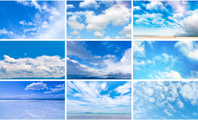 蓝天白云辽阔天空唯美清新云层云朵云团自然风景高清抖音图片素材