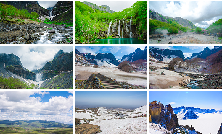 吉林长白山天池景观旅游风景瀑布二道白河雪山风光摄影照图片素材