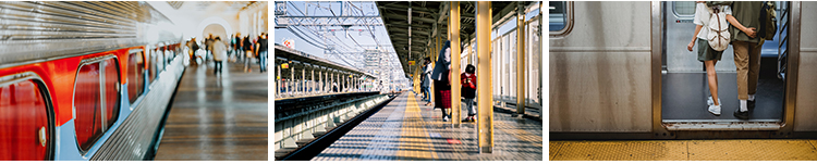 车站候车大厅站内站台火车列车地铁国外客流旅游人流旅客图片素材