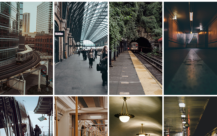 车站候车大厅站内站台火车列车地铁国外客流旅游人流旅客图片素材