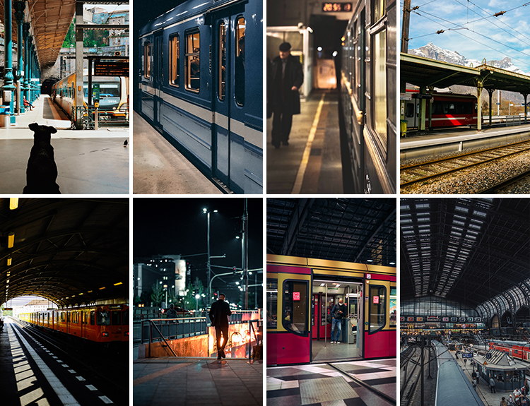 车站候车大厅站内站台火车列车地铁国外客流旅游人流旅客图片素材