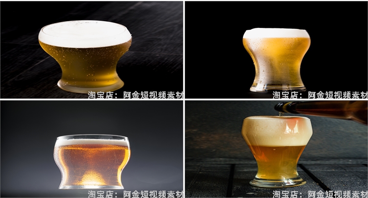 啤酒扎啤鲜啤图片精酿冰镇酒水酒杯碰杯自媒体高清实拍素材剪辑