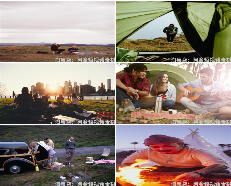 户外野外帐篷露营营地活动野营篝火绿幕虚拟直播led背景图片素材