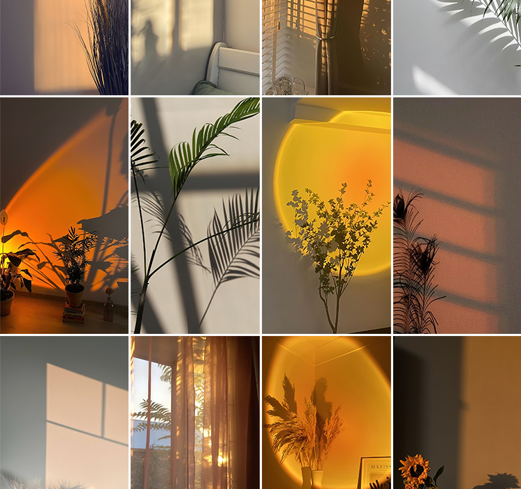 光影氛围室内唯美落日暖光打灯光抖音虚拟直播间背景绿幕图片素材