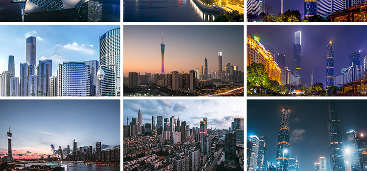 广州地标城市建筑全夜景灯风光小蛮腰塔珠江照片高清JPG图片素材