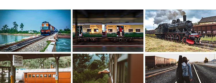 铁路轨道火车老式列车路线风景货运车厢场景交通工具图片设计素材