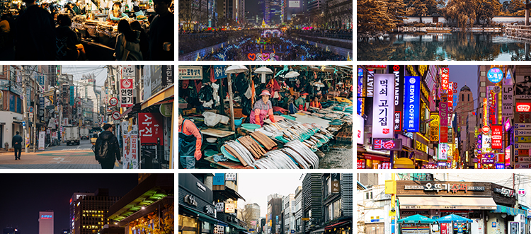 韩国首尔城市风光夜景街道街景建筑旅游风景摄影JPG照片图片素材