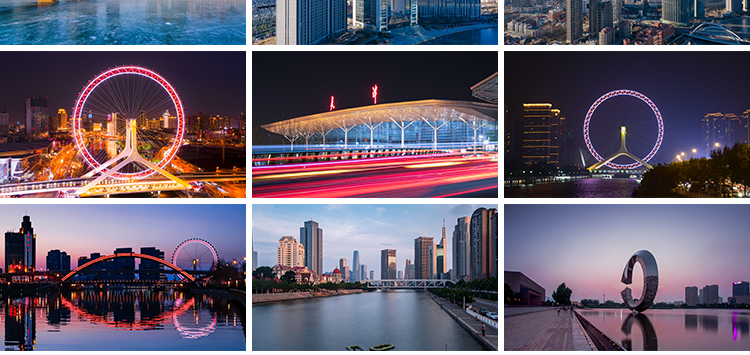 天津城市地标建筑夜景风光摄影旅游景点高楼大厦抖音图片设计素材