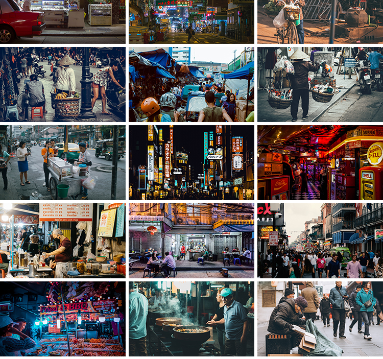 夜市地摊人间烟火气百姓市井生活百态人物日常摆摊贩小吃图片素材