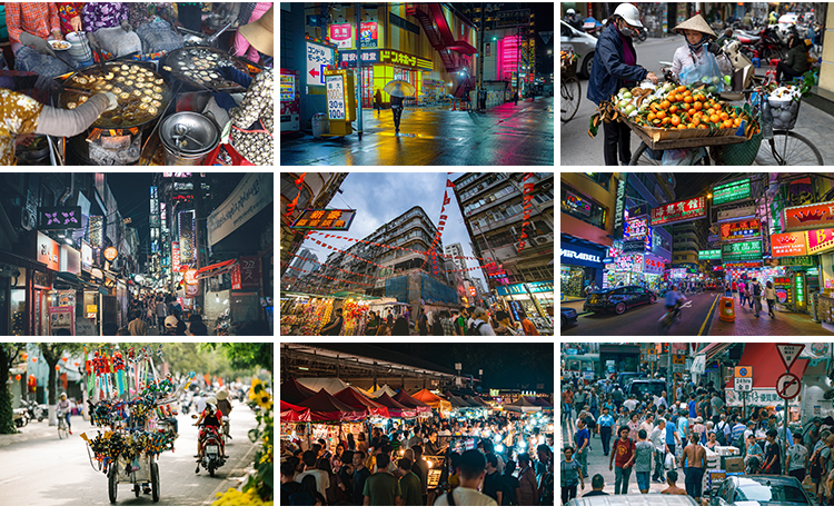 夜市地摊人间烟火气百姓市井生活百态人物日常摆摊贩小吃图片素材