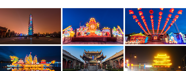 河南开封古都清明上河园景区开封府古城古街夜景摄影JPG图片素材