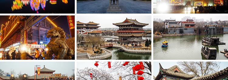 河南开封古都清明上河园景区开封府古城古街夜景摄影JPG图片素材