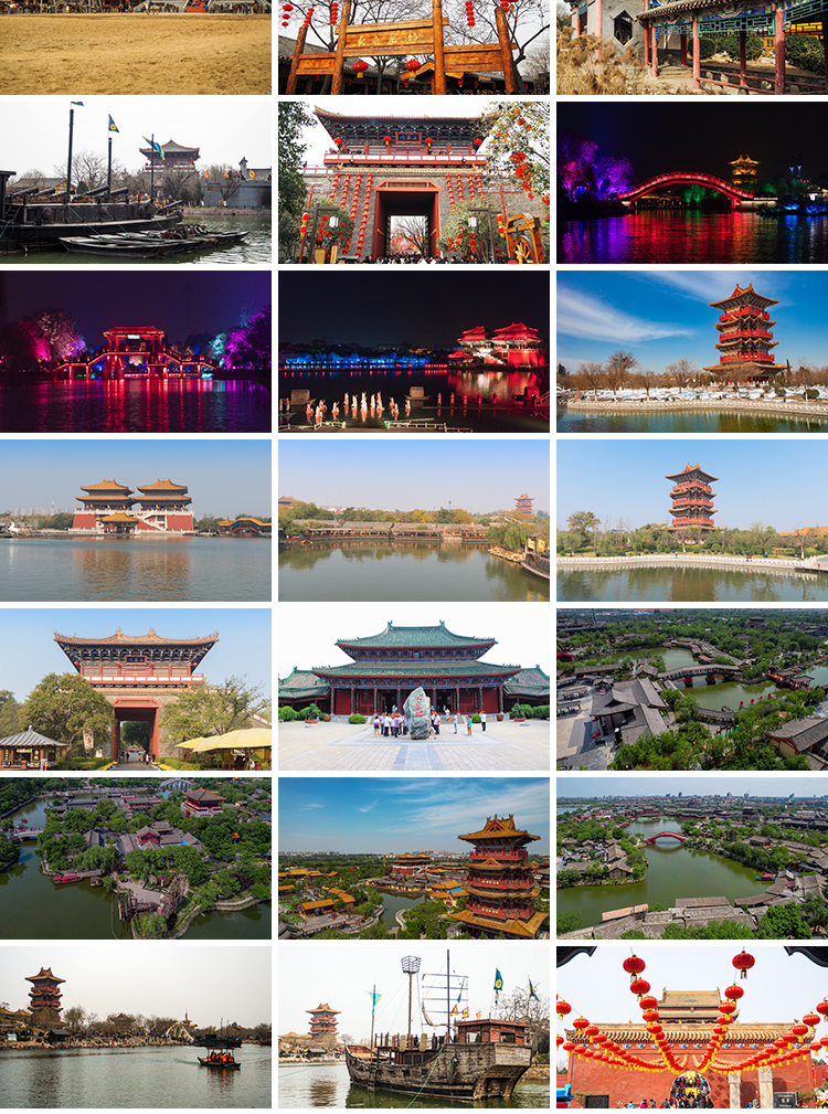 河南开封古都清明上河园景区开封府古城古街夜景摄影JPG图片素材