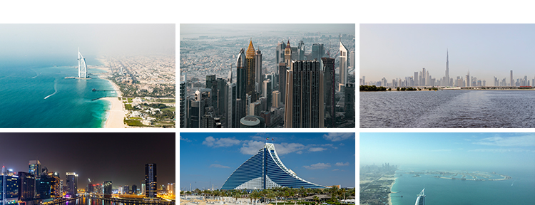 阿联酋迪拜城市建筑风光夜景街道帆船酒店旅游风景ps设计图片素材