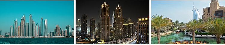 阿联酋迪拜城市建筑风光夜景街道帆船酒店旅游风景ps设计图片素材