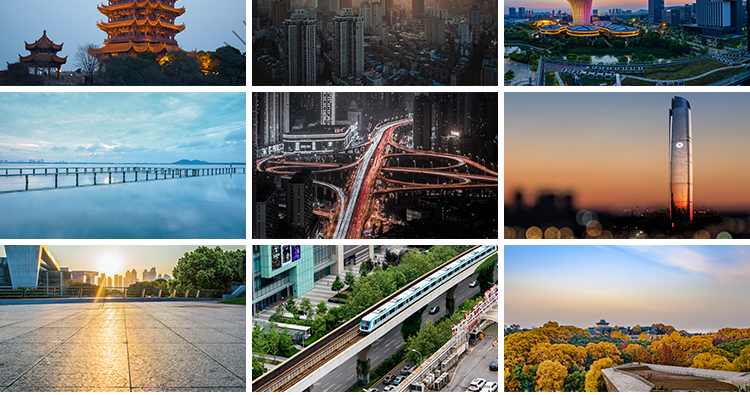 湖北武汉旅游风景城市建筑夜景风光长江大桥摄影抖音图片设计素材