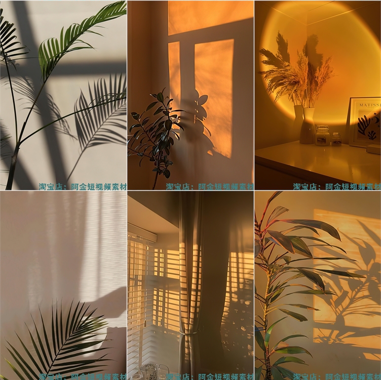 唯美光影氛围室内背景图片落日灯光夕阳高清绿幕虚拟直播间素材