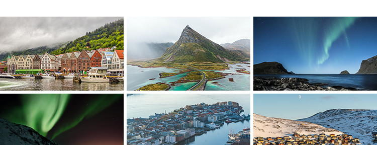 挪威风光北欧小镇北极光雪山湖泊山脉山河自然风景摄影图片照素材