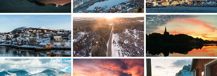 挪威风光北欧小镇北极光雪山湖泊山脉山河自然风景摄影图片照素材